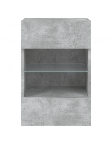 Mobili TV a Parete con Luci LED 2pz Grigio Cemento 40x30x60,5cm