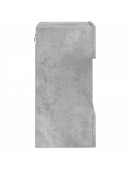 Mobili TV a Parete con Luci LED 2pz Grigio Cemento 40x30x60,5cm