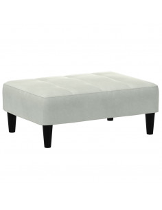 Poggiapiedi Grigio Chiaro 77x55x31 cm in Velluto