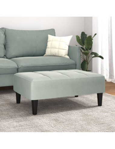 Poggiapiedi Grigio Chiaro 77x55x31 cm in Velluto