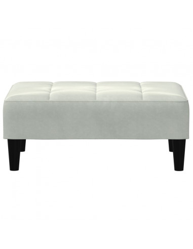 Poggiapiedi Grigio Chiaro 77x55x31 cm in Velluto