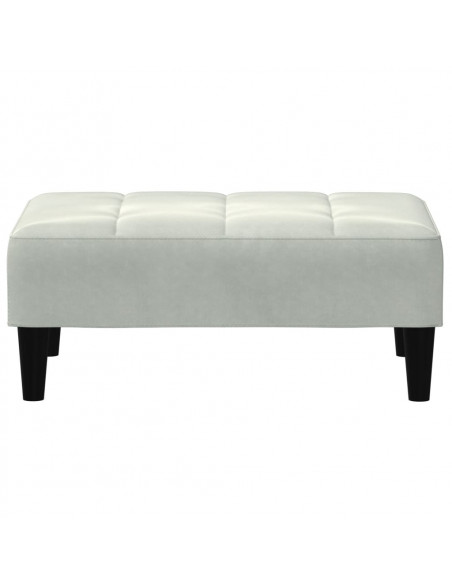 Poggiapiedi Grigio Chiaro 77x55x31 cm in Velluto