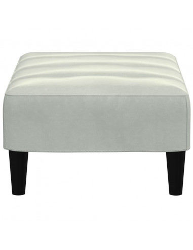 Poggiapiedi Grigio Chiaro 77x55x31 cm in Velluto