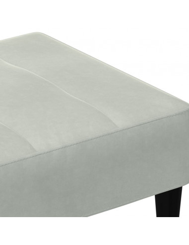 Poggiapiedi Grigio Chiaro 77x55x31 cm in Velluto