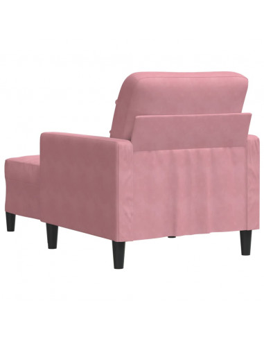 Poltrona con Poggiapiedi Rosa 60 cm Velluto