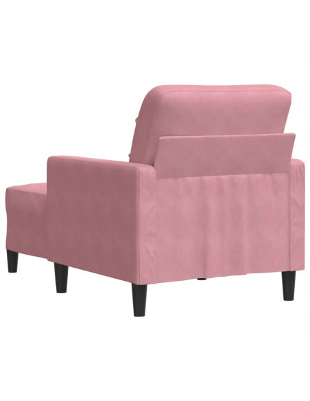Poltrona con Poggiapiedi Rosa 60 cm Velluto