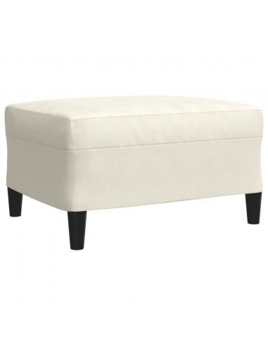 Set di Divani 3 pz con Cuscini Crema in Velluto