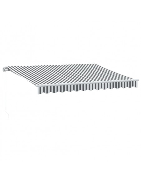 Tenda da Sole Retrattile Manuale con LED Antracite e Bianco