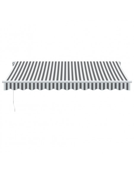 Tenda da Sole Retrattile Manuale con LED Antracite e Bianco