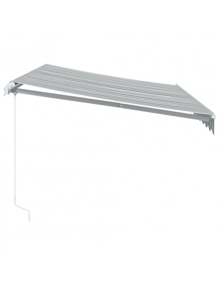 Tenda da Sole Retrattile Manuale con LED Antracite e Bianco