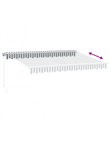 Tenda da Sole Retrattile Manuale con LED Antracite e Bianco
