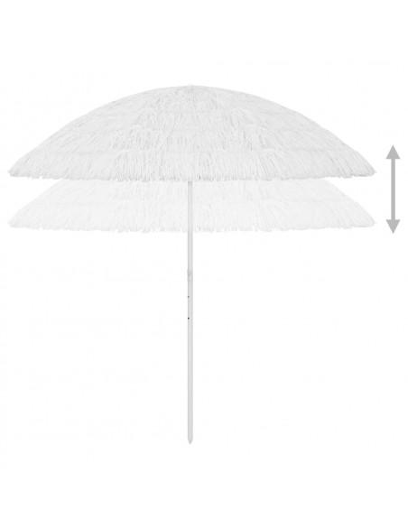 Ombrellone da Spiaggia Hawaii Bianco 300 cm