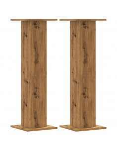 Supporti Altoparlanti 2 pz Rovere 30x30x95 cm in Multistrato