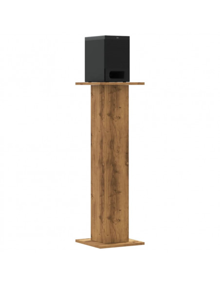 Supporti Altoparlanti 2 pz Rovere 30x30x95 cm in Multistrato