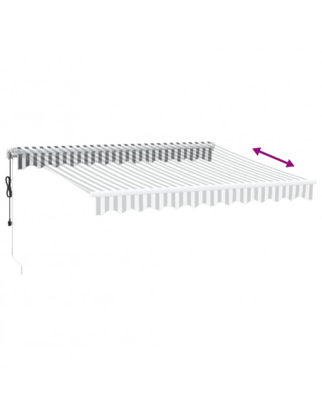 Tenda Sole Retrattile Automatica 300x250 cm Antracite e Bianco