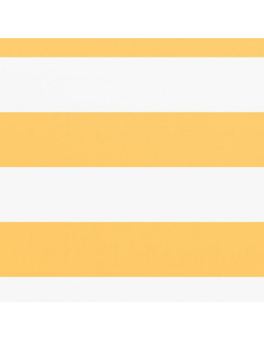 Paravento Balcone Bianco e Giallo 75x500 cm Tessuto Oxford
