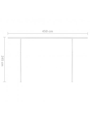 Tenda da Sole Retrattile Manuale con LED 4,5x3 m Blu e Bianca