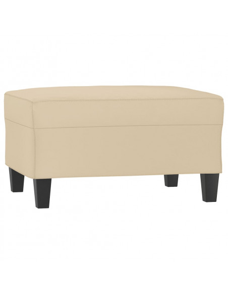 Poggiapiedi Crema 70x55x41 cm in Tessuto Microfibra
