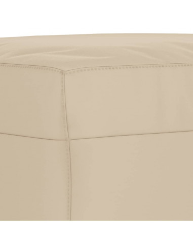 Poggiapiedi Crema 70x55x41 cm in Tessuto Microfibra