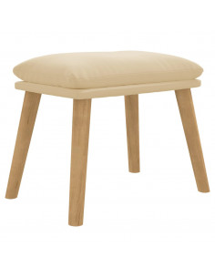 Poggiapiedi Bianco Crema 45x29,5x35 cm in Velluto 2