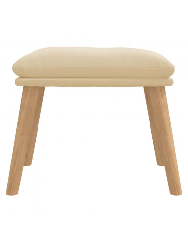 Poggiapiedi Bianco Crema 45x29,5x35 cm in Velluto