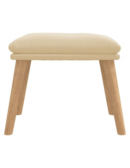 Poggiapiedi Bianco Crema 45x29,5x35 cm in Velluto