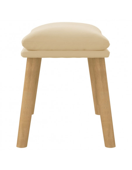 Poggiapiedi Bianco Crema 45x29,5x35 cm in Velluto