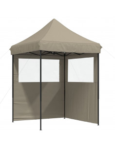 Tendone per Feste Pieghevole Pop-Up con 2 Pareti Tortora