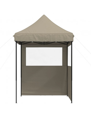 Tendone per Feste Pieghevole Pop-Up con 2 Pareti Tortora