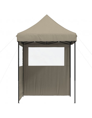 Tendone per Feste Pieghevole Pop-Up con 2 Pareti Tortora