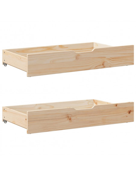 Dormeuse con Cassetti 80x200 cm in Legno Massello di Pino