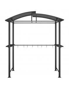 Gazebo Barbecue Ripiani Laterali Antracite 210x114x230 Acciaio 2