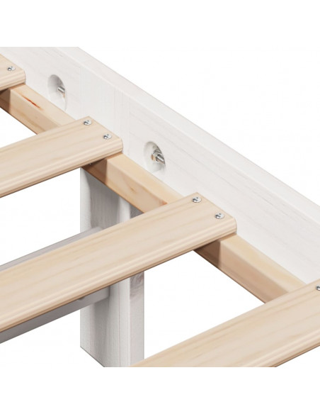 Letto senza Materasso Bianco 90x200 cm Legno Massello di Pino