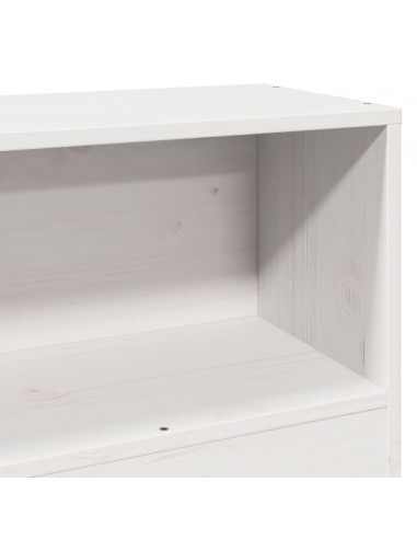 Letto senza Materasso Bianco 90x190 cm in Legno Massello Pino