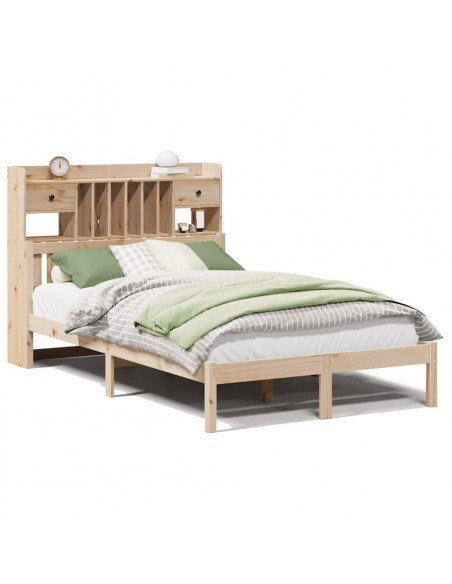 Letto Libreria senza Materasso 135x190 cm in Legno di Pino