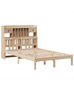 Letto Libreria senza Materasso 135x190 cm in Legno di Pino 2