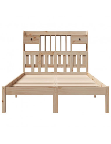 Letto Libreria senza Materasso 135x190 cm in Legno di Pino