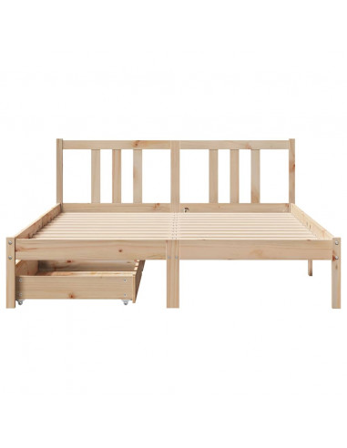 Letto senza Materasso 135x190 cm in Legno Massello di Pino