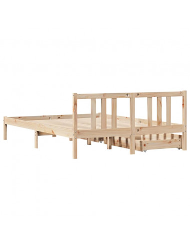 Letto senza Materasso 135x190 cm in Legno Massello di Pino