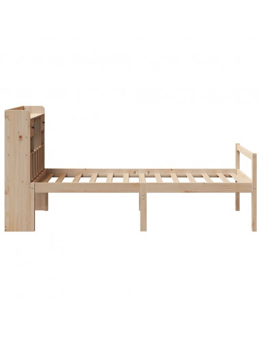 Letto Libreria senza Materasso 90x200 cm Legno Massello Pino