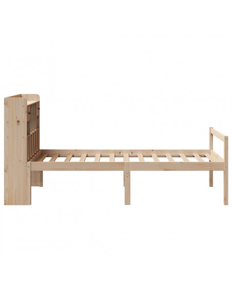 Letto Libreria senza Materasso 90x200 cm Legno Massello Pino