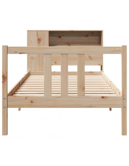 Letto Libreria senza Materasso 90x190 cm Legno Massello Pino