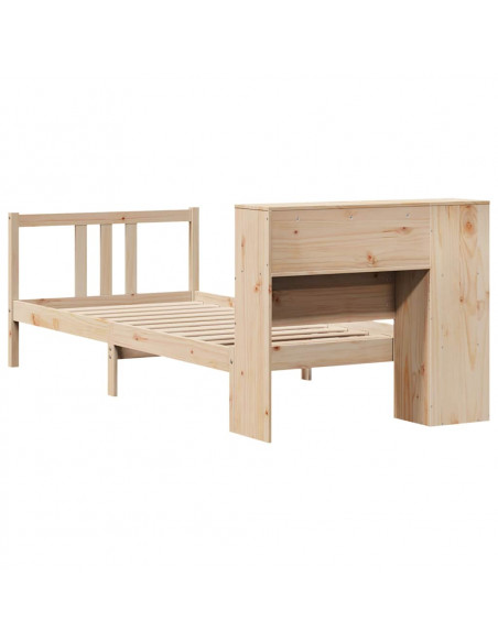 Letto Libreria senza Materasso 90x190 cm Legno Massello Pino