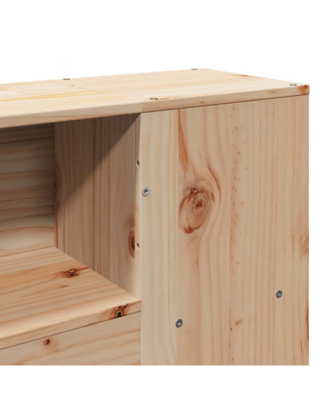 Letto Libreria senza Materasso 90x190 cm Legno Massello Pino