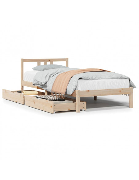 Letto senza Materasso 75x190 cm in Legno Massello Pino