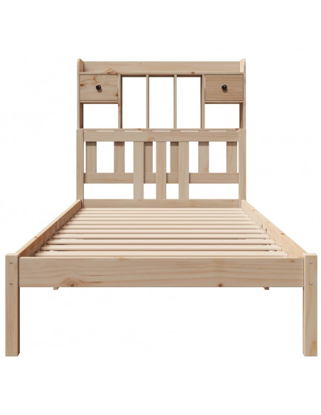 Giroletto con Libreria senza Materasso 75x190 cm in Legno Pino