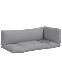 Cuscini per Pallet 3 pz Grigi in Tessuto