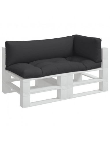 Cuscini per Pallet 3 pz Neri in Tessuto Oxford