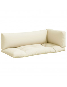 Cuscini per Pallet 3 pz Crema in Tessuto