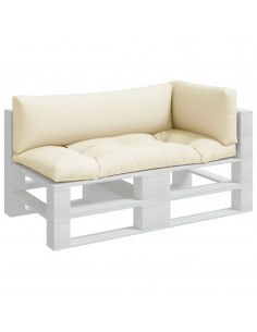 Cuscini per Pallet 3 pz Crema in Tessuto 2